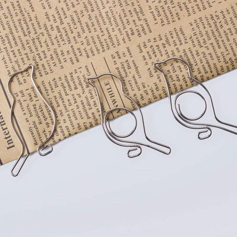 Folder Binder 60pcs Animal Note Documents, Shaped Page Binder, Bird Office Ticket, Decorative Metal Clips