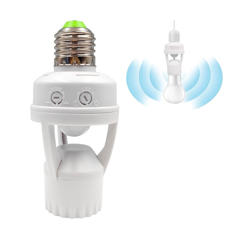Infrared Motion Sensor Light Socket E26 E27 Screw in Adapter for Automatic