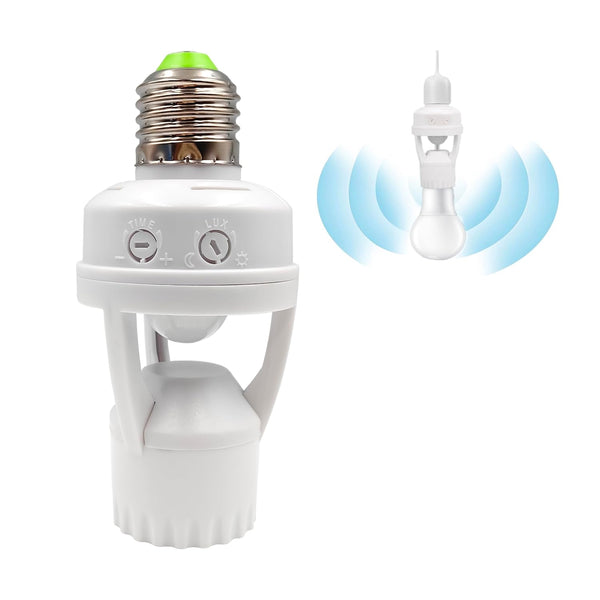 Infrared Motion Sensor Light Socket E26 E27 Screw in Adapter for Automatic