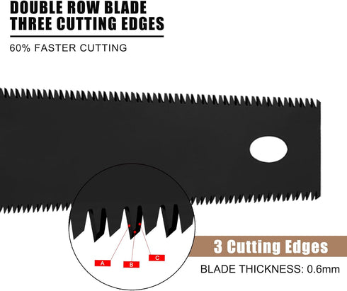 Small Hand Saw, 6 Inch Flush Cut Double-sided Fine Teeth Wood Pull Saw for Woodworking Trim