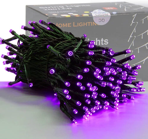 HOME LIGHTING 66ft Halloween Decorative Mini Lights, 200 LED Green Wire Fairy