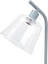 LD1080-GRY 16" Simple Designs Sleek Essentials Modern Industrial Metal Desk Lamp with Clear Glass Shade, for Office