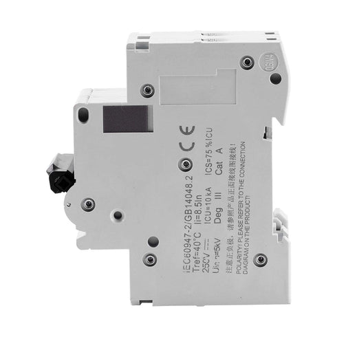 1pc 250V Solar Din Rail Circuit Breaker 16A/32A/63A for Solar Panels Grid System and Other DC Systems (16A)