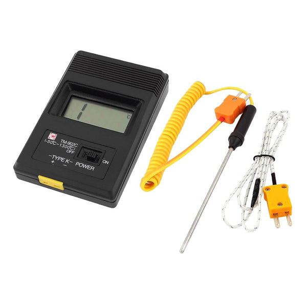 YOKIVE K-Type Digital Thermometer Sensor, -50-1300C with 10cm Probe, Great for Factory, Industry (Black, 11x7cm)