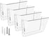 MaxGear Acrylic Wall File Organizer - 4 Pockets Clear Wall Mounted Holder for Office, School, Home