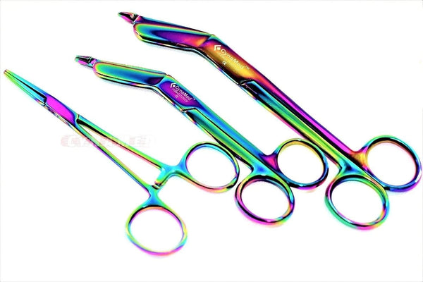 GERMAN STAINLESS NURSES DOCTOR LISTER BANDAGE SCISSORS 7.25" + 5.5" + HEMOSTAT