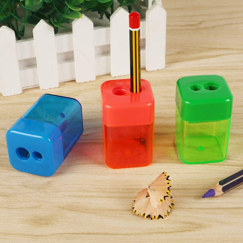 Eagle Manual Pencil Sharpener - 2 Holes for Standard and Jumbo Color Pencils, Pack of 2 (Red)