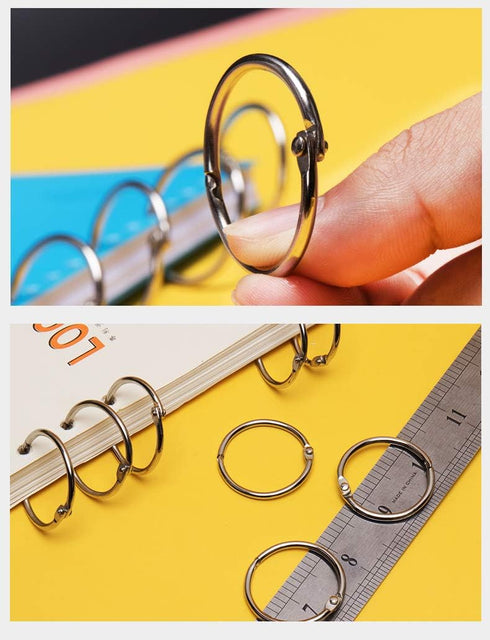 Loose Leaf Binder Rings, 1-Inch (100 Pack), Office Metal Book Rings for School, Nickel Plated Steel