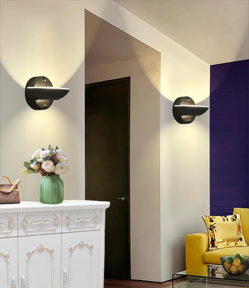10W 4 Set YIFONTIN LED Wall Light Modern Bowl Sconce Up Down Moon Warm Lamp Pieces for Bedroom Living Room Porch Nook