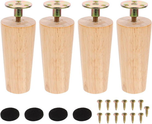 Toddmomy 4 Sets Wood Furniture Legs 10cm Tapered Solid Wood Sofa Cabinet