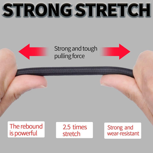 ZHFLMY 30ft Roll Black 5/16in Bungee Cord, Dacron Polyester Elastic Tie Downs - Heavy Duty for Various Applications