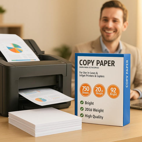 O2ktb 8.5" 11", 20 lb, 92 1 (750 Premium Copy Paper, x Bright, White, Smooth Finish, Designed to Reduce Paper Jams