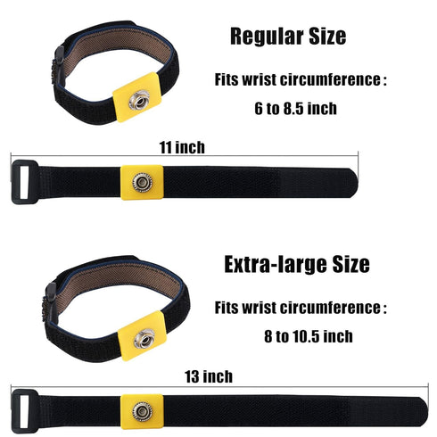 Anti Static Wrist Strap, 11" Anti Static Wristband with Alligator Clip and Long Cable, Fits 6" to 8.5" Wrist