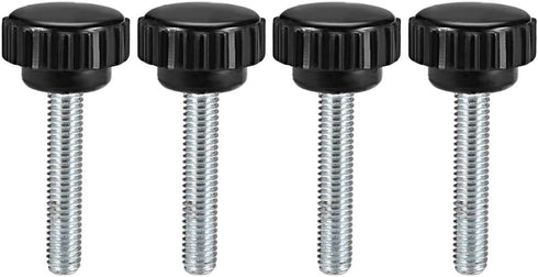 uxcell 4pcs Knurled Clamping Knobs - M6 x 35mm Metric Zinc Plated Carbon Steel Thumb Screw with Plastic Round Head