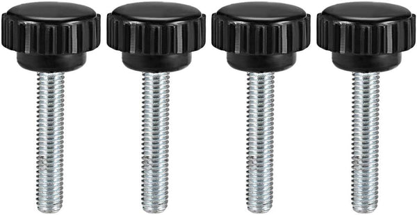 uxcell 4pcs Knurled Clamping Knobs - M6 x 35mm Metric Zinc Plated Carbon Steel Thumb Screw with Plastic Round Head