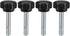 uxcell 4pcs Knurled Clamping Knobs - M6 x 35mm Metric Zinc Plated Carbon Steel Thumb Screw with Plastic Round Head