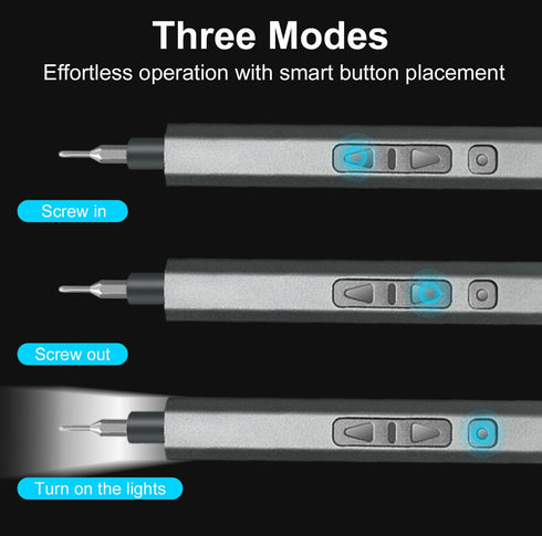 Mini Electric Screwdriver - 30 in 1 Small Cordless Screwdriver with 24 S2 Magnetic Bits, Dual-speed Adjustment, 3 LED