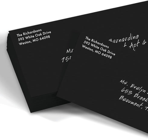 LUXPaper #9 Slimline Invitation Envelopes | 3 7/8" x 8 7/8" | Midnight Black | 50 Qty | Peel & Press | 80lb. Text