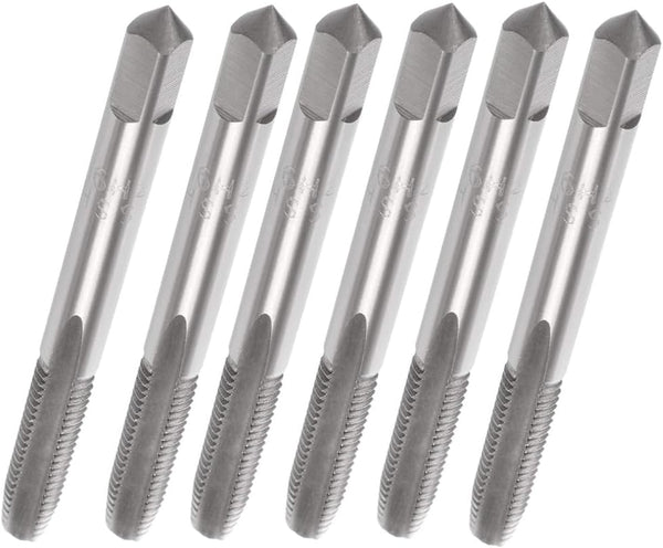 M6 x 1mm Metric Machine Tap, RUIAN HSS Right Hand Threading Screw Tapping Tool 6Pcs with 3 Straight Flutes