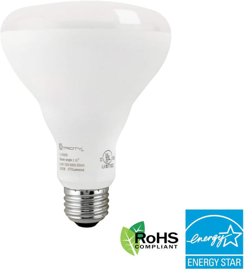 Xtricity BR30 LED Flood Light Bulb, 9.5 Watt (65W Equivalent), Dimmable Indoor Flood Lights, 670 Lumens, 3000K