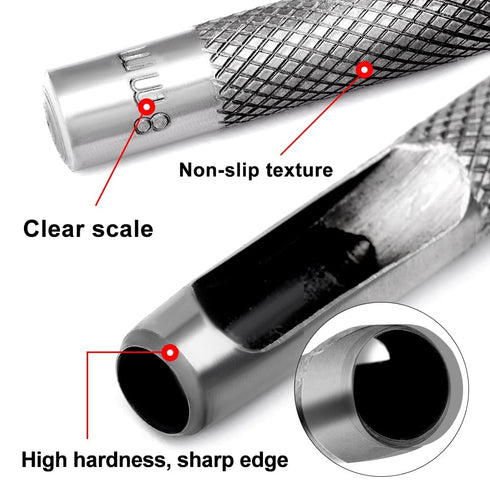 Utoolmart 2mm Round Hollow Punch Tool, Carbon Steel Leather Craft Cutter, 1 Pcs