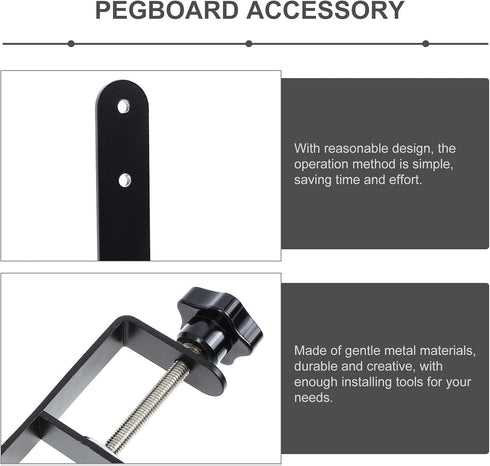 ARTSEWPLY 2 Pieces Vertical Pegboard Install Clips Pegboard Accessory Brackets for Industrial and Workbench Storage