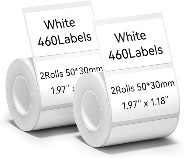 NIIMBOT Thermal Label Maker Paper - 50×30 mm White 2 Packs for B1 Label Maker