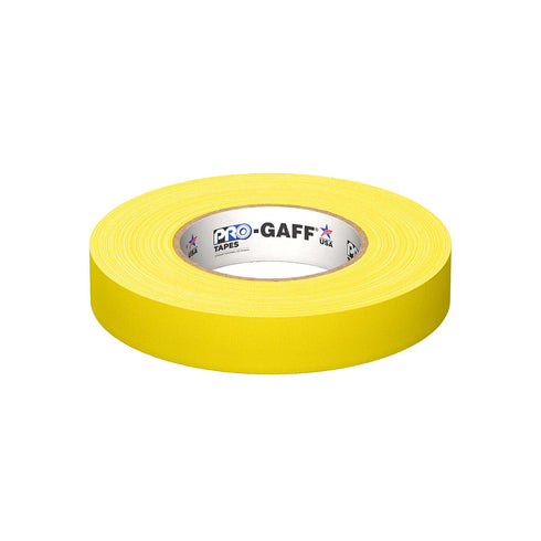 ProTapes Pro Gaff Premium Matte Cloth Gaffer's Tape, 1" Width, 55 yds Length, 11 mils Thick, Yellow (Pack of 1)