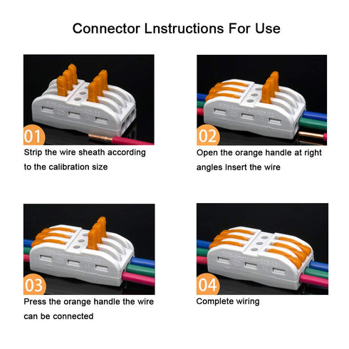 FULARR 12Pcs Premium SPL-3 Lever-Nut Wire Connectors, 3 Way 6 Port Compact Wire Connectors