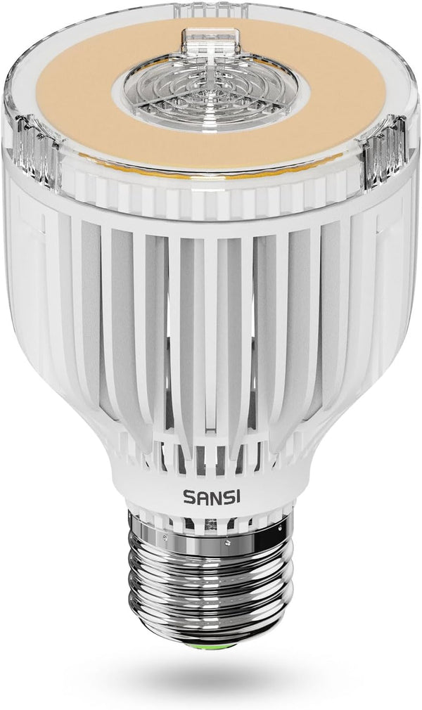 SANSI 350W Equivalent A19 LED Light Bulb, 5500 Lumens, Non-Dimmable, E26 3000K Warm White, 22.5 Years Lifetime
