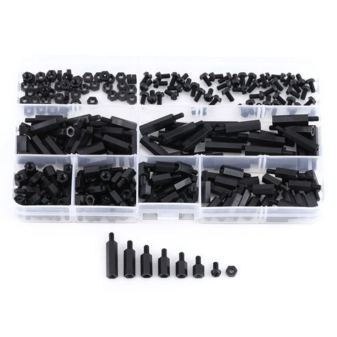 250Pcs M3 Hex Column Standoff Spacer Pillars Screws Nuts Assortment Kit with Storage Box for PCB Circuit Boards