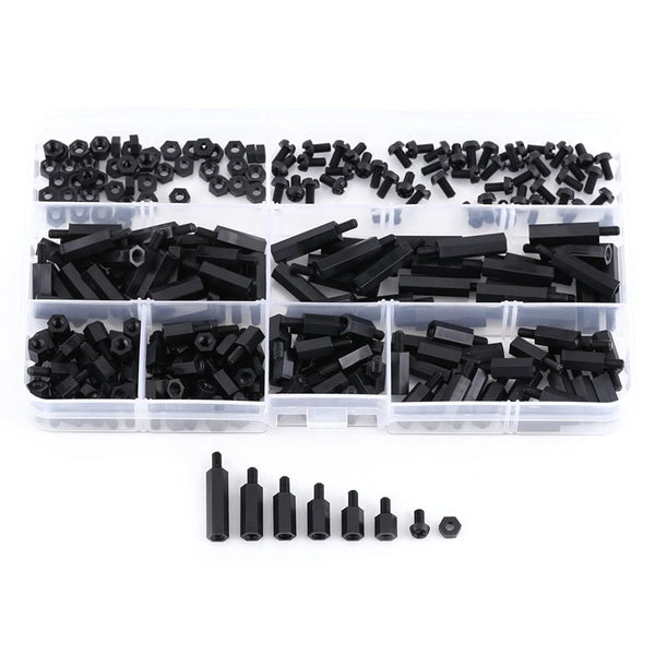 250Pcs M3 Hex Column Standoff Spacer Pillars Screws Nuts Assortment Kit with Storage Box for PCB Circuit Boards