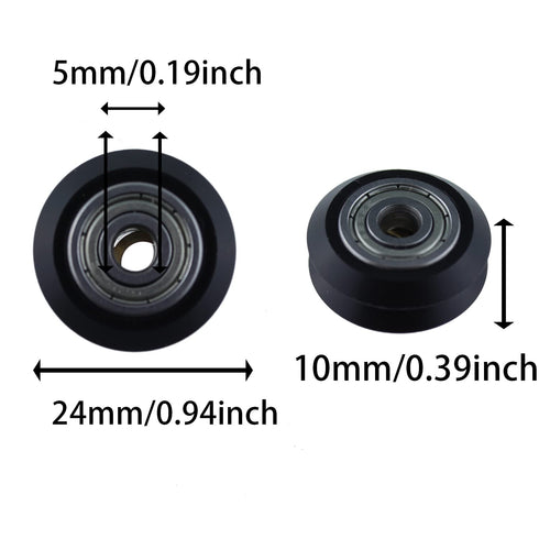 3D Printer V Slot Wheel SQXBK 6PCS Gantry Wheel, POM Polycarbonate Roller, 625zz POM Pulley, Ender 3 Bed Wheels for Creality CR10 Ender 3 pro Artillery Sidewinder