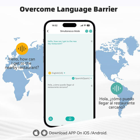 CAWRUGA 3-in-1 150 OWS AI Language Translator Earbuds, Real-Time Translation Earbuds Languages & Accents with APP