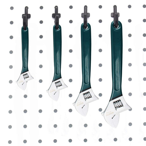 Jucoan 200 Pack J Shape Pegboard Hooks, Black Plastic Assortment for 1/4" Pegboard, Garage Tool Storage Organizer