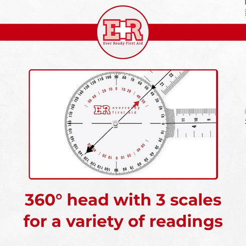 Ever Ready First Aid Plastic 8 Goniometer 360 Degree ISOM 2 Pack