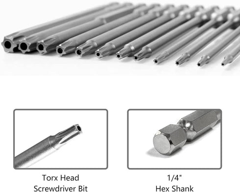 Torx Head Screwdriver Bit Set, 11 PCS Magnetic Torx Bit Set, 3 inch Security Star Screwdriver Kit Tools for Shark Vacuum