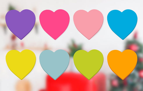 Heart Sticky Notes 3x3 in, 8 Pads, Bright Color Strong Adhesive Post, Clean Removal, 82 Sheets per Pad