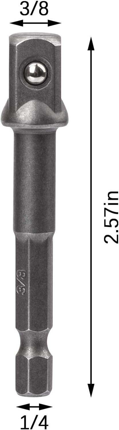 OIIKI 12 Pack 3/8 inch Square Socket Adapter Bit Set, Impact Driver Power Bits for Automotive DIY, 1/4 Hex Shank