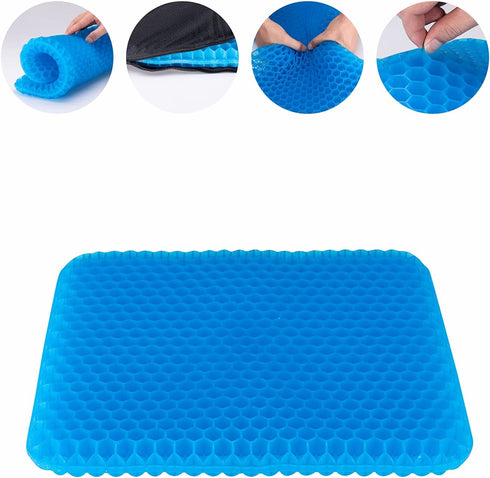 Yunqing (16x14x1.6 inch) Gel Seat Cushion, Chair Cushions with Non-Slip Cover, Breathable Honeycomb Car Seat Cushion
