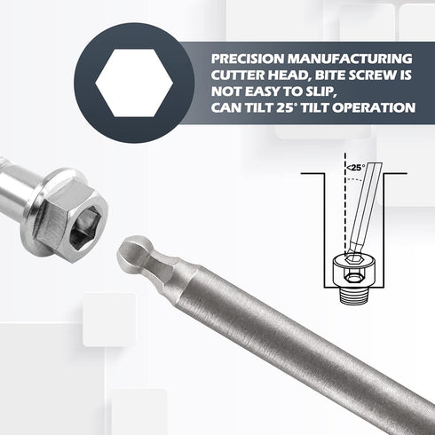 5Pcs Ball End Metric Hex Bit Set, 100 mm/4 Inch Length S2 Steel Magnetic Hex Screwdriver Bits for Power Tools