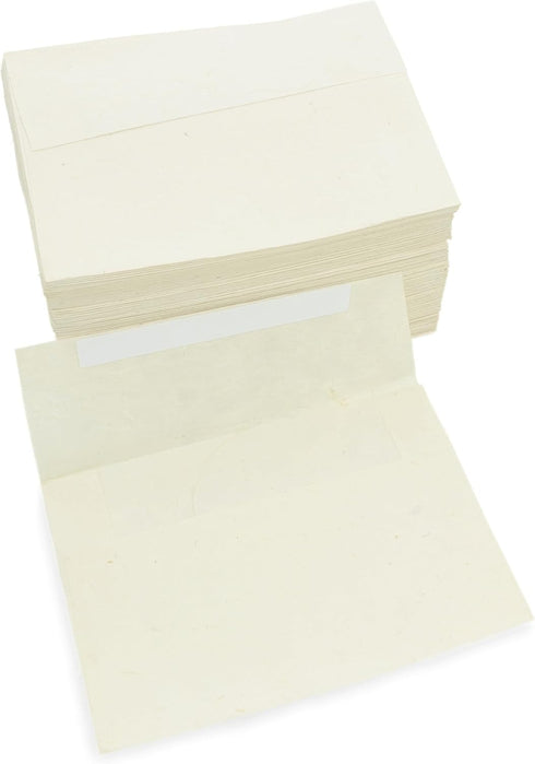 Kathmandu Valley Co. 4x6 inch Handmade Lokta Paper Envelopes, Vintage Envelopes for Wedding Invitations (100 Pack)