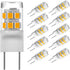 G8 LED Bulb 3W, Equivalent to G8 Halogen 20W-25W, T4 JCD Type Bi-Pin G8 Base, 3000K Warm White, 10 Pack