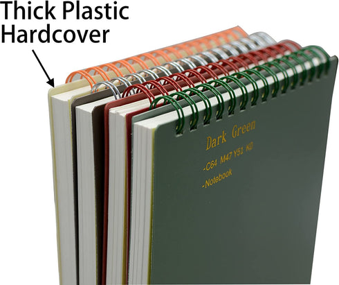 Yansanido Top Bound Spiral Notebook, 4 Pcs B5 Size, 9.8 Inch x 6.9 Inch, College Ruled Paper, 80 Sheets (4 Pcs)