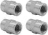 (4-PACK) 5000-02-02 Hydraulic Hose Adapter Fitting 1/8" Female (1/8-27 NPTF) × 1/8" Female SAE Straight Pipe Joints