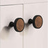 2 Pcs Bronze Walnut Round Drawer knob Zinc Alloy Base pulls Cabinet Handles