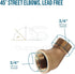 Everflow Supplies BRSF0034-NL 3/4-Inch No Lead 45-Degree Street Elbow