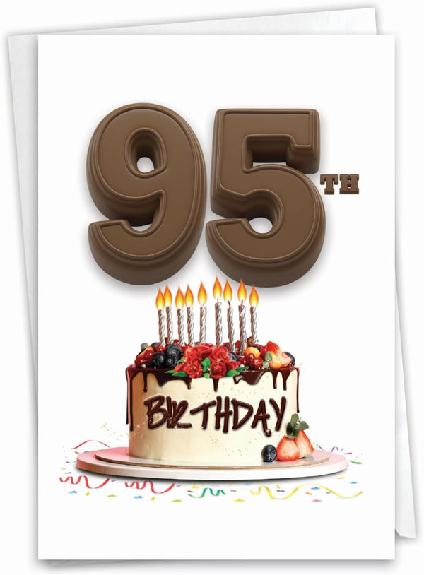 NobleWorks 95th Milestone Happy Birthday Card - Funny Card for Senior Citizens, Big Day 95 C7060SMBG