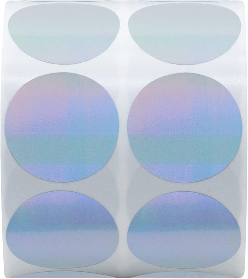 Hybsk Holographic Silver Labels, 1000pcs Color Coding Dots, 1 Inch Round Dot Stickers