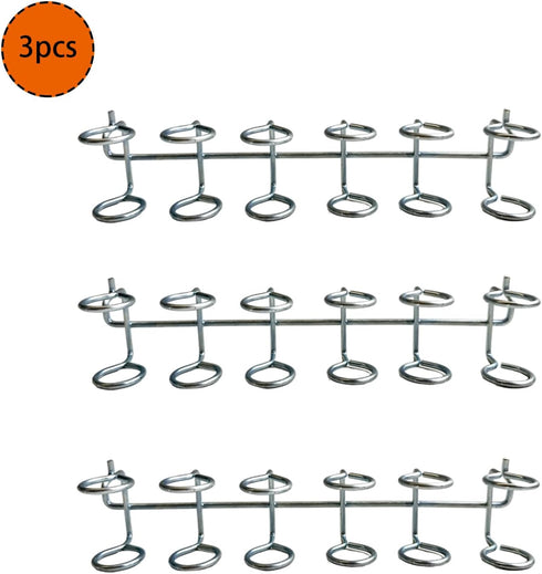 Pegboard Screwdriver Holders Organizer Pegboard Plier Holders Stainless Steel Peg Board Tool Utility Hooks Accessories Shelving Display Multi-Ring Tool Organizer Racks for Shop Store, Sliver